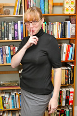 “I look awesome today. I’ve gone with naughty librarian as my look of the day. Stupid business dress week…”