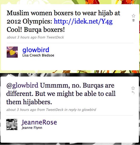 Burqa Boxers Tweet Exchange