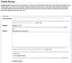 Creating a simple survey on votapedia