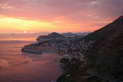 Dubrovnik Old Town and sunset