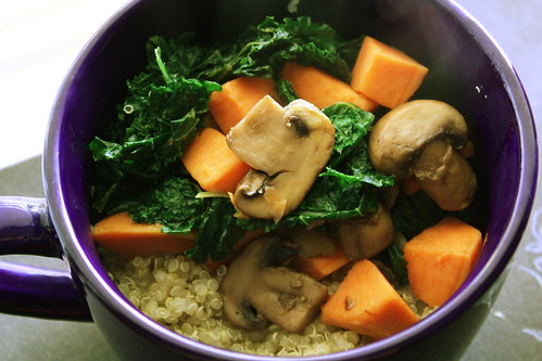 Quick and Cheap Dinner: Sweet Potato, Kale and Quinoa