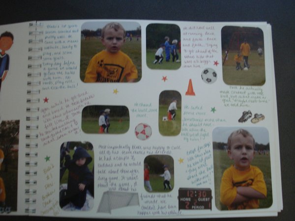 Example of a page - Sports Memory Book