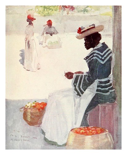 003- Vendedora de frutas en una acera de Kingston Jamaica-The West Indies 1905- Ilustrations Archibald Stevenson Forrest