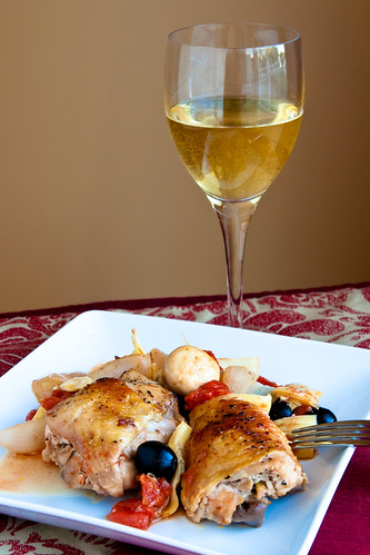 Country Style Pot Roast Chicken with Sherry