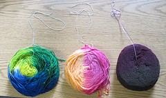 dyed yarn balls