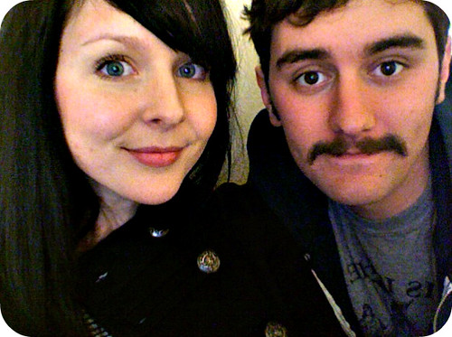 came home from work to find a newly beardless, mustached husband!