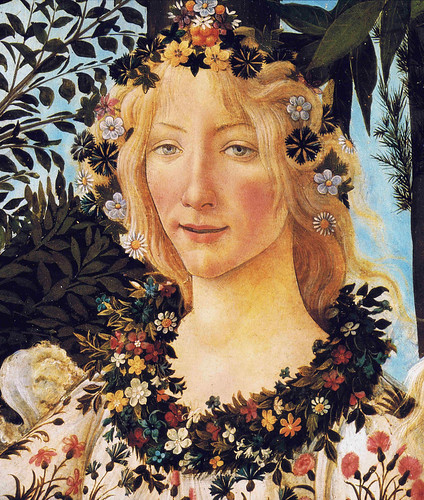 Botticelli: Primavera, detail head of Flora