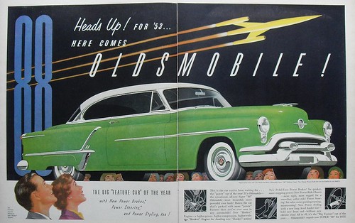 1953 OLDSMOBILE 88 vintage illustration car advertisement automotive