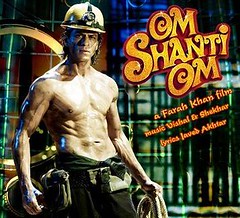 [Poster for Om Shanti Om with Om Shanti Om, Farah Khan, Shah Rukh Khan, Deepika Padukone]