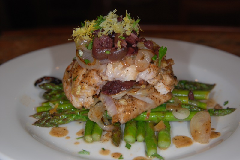 Red Snapper on Asparagus