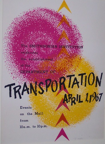 Poster highlighting the creation of the U.S. Department of Transportation, and celebratory events on the National Mall, 4/1/1967