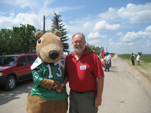 Gainer The Gopher. NDP MLA and Gainer the Gopher