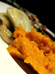 First course sampler: warm yams with maple, grilled fennel
