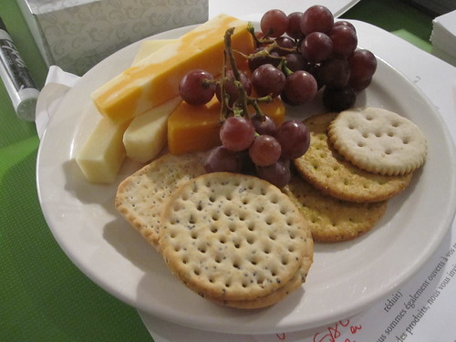 Cheese, crackers and grapes from the bistro - free