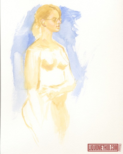 More Watercolor Studies from last weeks Norfolk Figure Drawing