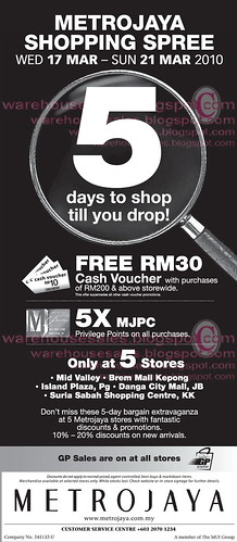 17 - 21 Mar: Metrojaya Shopping Sale Nationwide