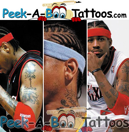 allen iverson tattoos by Peek-A-Boo Tattoos