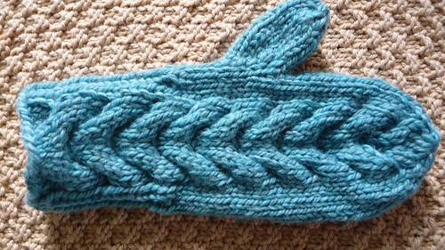 Horseshoe cable mittens for office gift exchange