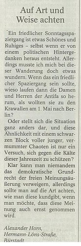 Leserbrief in Bürstädter Zeitung 29.12.2009