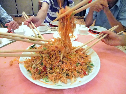 My First Yee Sang Toss for Chinese New Year