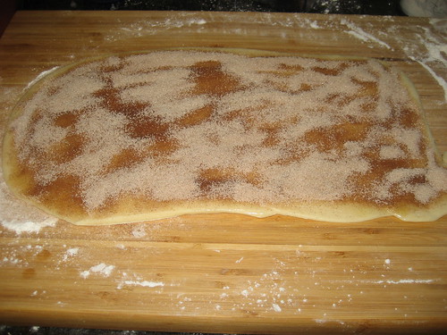 Dough with butter and cinnamon sugar