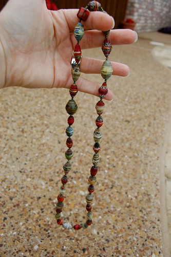 red and gray beads