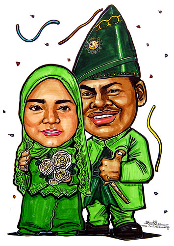 traditional Malay wedding caricatures 291109