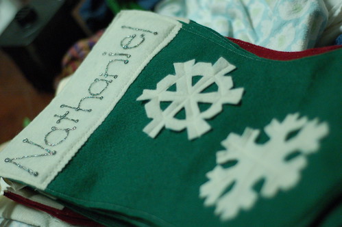 handmade felt Christmas stocking