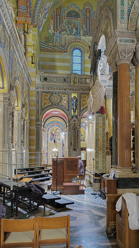 Cathedral Basilica of Saint Louis, in Saint Louis, Missouri, USA - organ console behind high altar