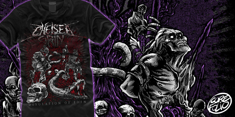 did a bunch of two colors designs for Chelsea Grin in the past weeks