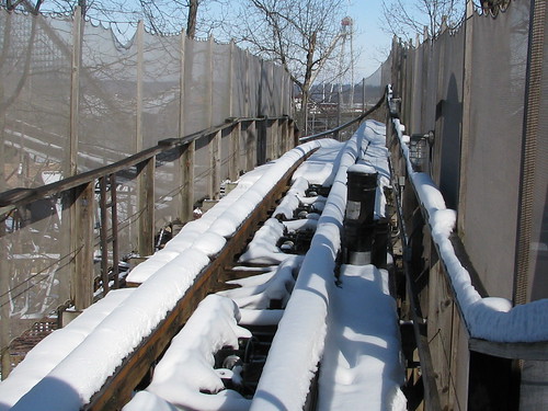 Snow on the tracks at The Legend