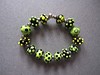 Green and Black Polka Dot Bead Bracelet
