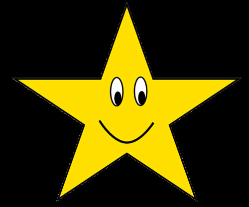 happy face clipart. gold star with happy face