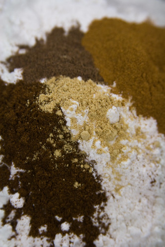 spices on flour