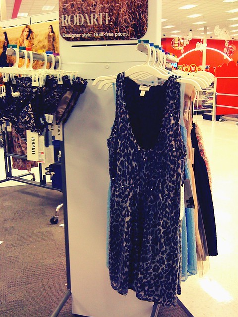 Rodarte for Target sequin leopard print dress and swimsuits.