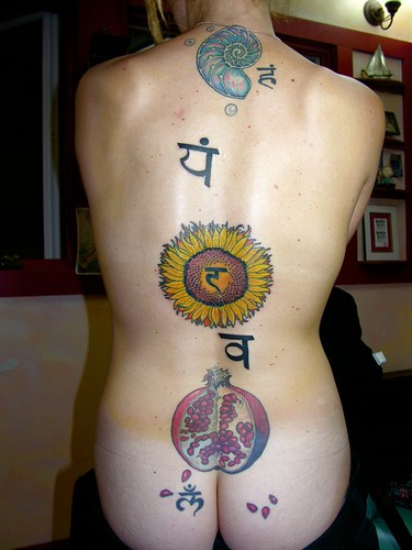  Tattoos to support and clarify the Energy Body: Chakra Backpiece (a work 