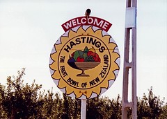 Hastings New Zealand Town Name Sign (1991)