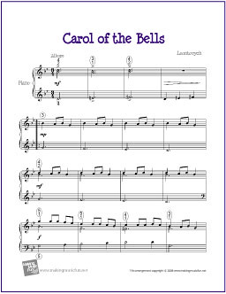 Carol of the Bells | Free Sheet Music for Easy Piano | Freebie Crazy