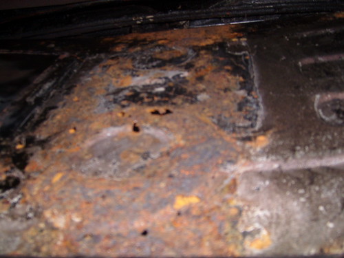Lancia Beta Rust. I found some more rust on the floor from the underneath that needs doing.