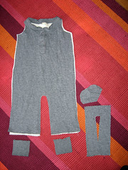 baby overalls -- pieces cut out from shirt