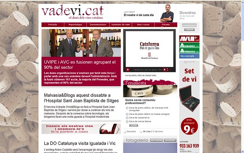 Portada vadevi.cat 12-3-10: 3n Vins&Blogs o Malvasia&Blogs
