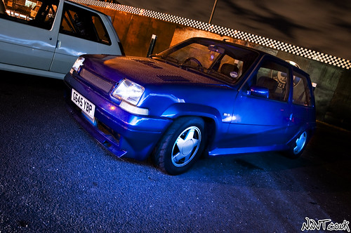  15th 2010 Blue Modified Renault 5 GT Turbo Angled Front Quarter Shot