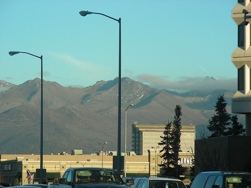 Chugach Mountains from midtown. Hard to believe this its Oct. 12, & weve already seen termination dust.