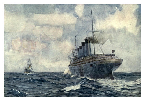 026- El SS Lusitania como crucero auxiliar de guerra-The Royal Navy (1907)- Norman L. Wilkinson