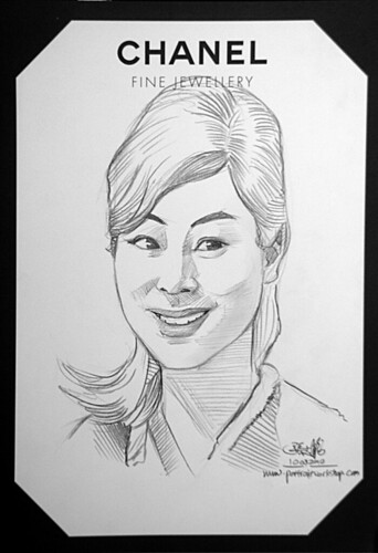Portrait live sketching for Chanel Fine Jewellery Exhibition Day 1 - 9