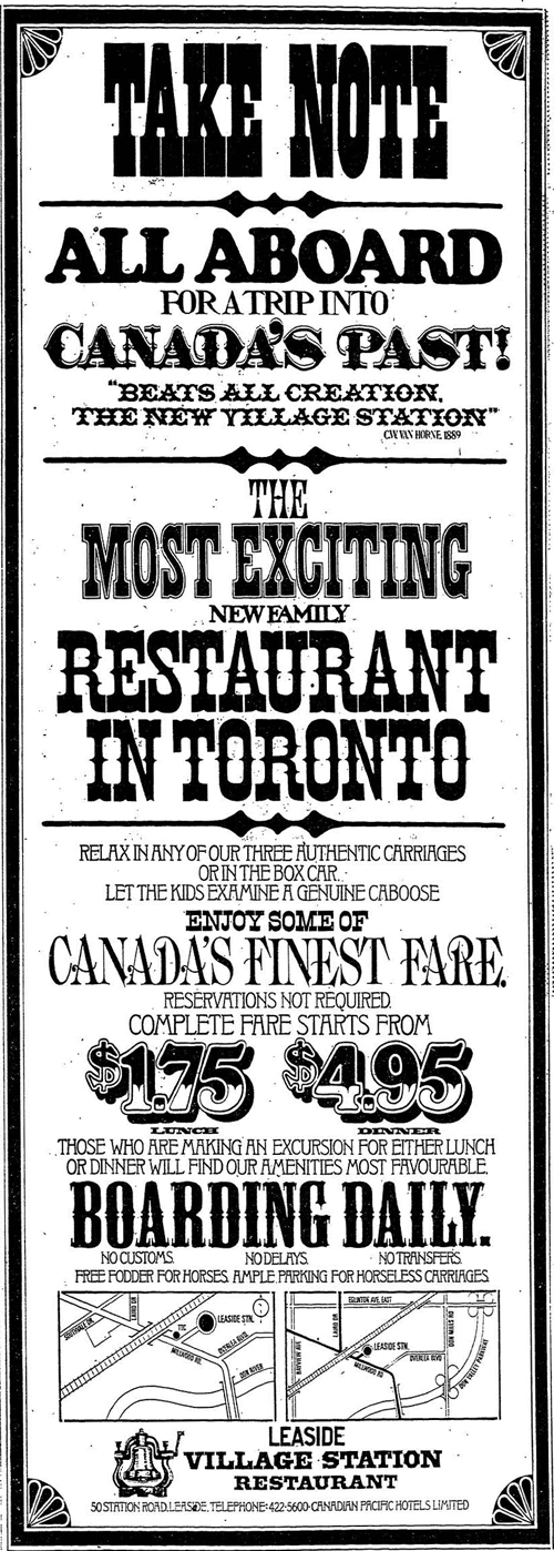 Vintage Ad #1,086: The Most Exciting New Family Restaurant in Toronto