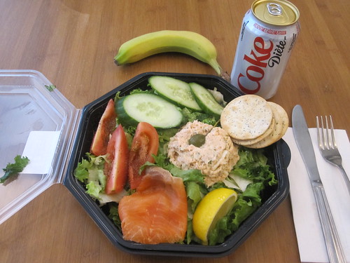 Diet Coke, salmon salad from Cartet - $11.25