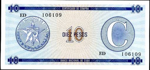 10 Pesos Cuba séria C, 2. vydanie