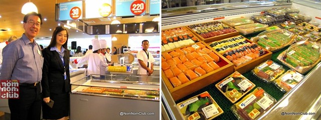 Maki and Sushi Section (Mariano Cua on left, owner of Cold Storage Seafood)