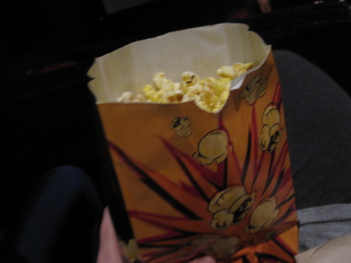 Popcorn at the movies - $5.50 (Not shown: soda, $4.50)